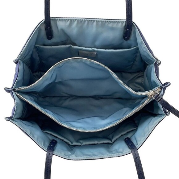 PRADA etiquette tote Nylon/Leather Navy/Light Blue - Picture 8 of 15